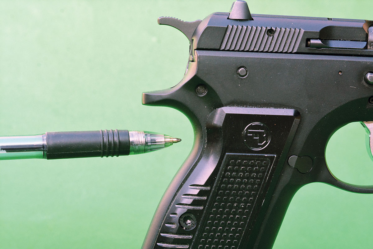 The CZ-USA 75 B features a unique grip frame profile that aids in obtaining a comfortable hand position.